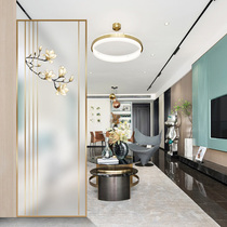 Light luxury minimalist glass living room screen entrance bedroom partition wall bathroom double-sided light frosted custom