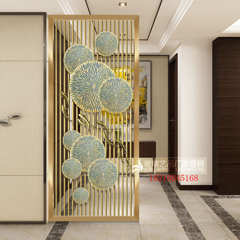Light Extravaganza Modern Art Glass Screens Partition Wall Living Room Dining Room Dining Room Genguan Dry Area Wash Basin Aisle Background Wall