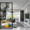 Art glass Living room partition decoration occlusion screen Entrance Dry and wet area TV background wall Matte light luxury
