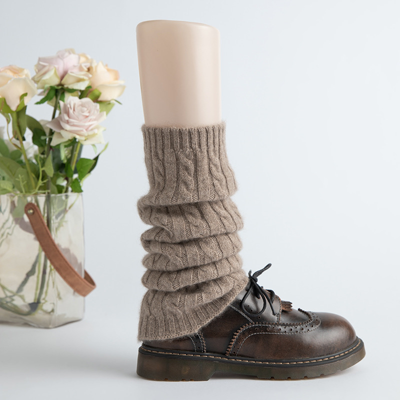 100% Cashmere Slouchy Long Socks for Women, Melard Gray Calf Socks, Coffee Color, Warm and Thick Leg Warmers for Autumn and Winter 100% Cashmere Slouchy Long Socks for Women, Melard Gray Calf Socks, Coffee Color, Warm and Thick Leg Warmers for Autumn and Winter
