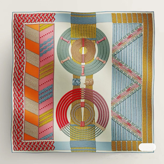 2025 New Model Dressage H Brand Silk Cashmere 140 Large Square Scarf Double-Sided Same-Color Velvet Scarf Shawl for Autumn Women