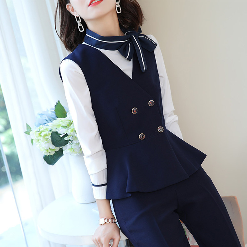 Hotel Work Clothes Catering Beautician Air Brother-in-law Uniformed Professional Suit Horse Chia Front Office Working Dress Lady Spring Summer High End