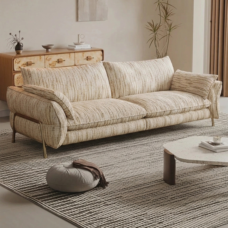 Indoor Furniture, Vintage Style, Detachable and Washable Fabric Sofa, Small Apartment, Cream Style, Three-Seater Straight High-Leg Sofa Indoor Furniture, Vintage Style, Detachable and Washable Fabric Sofa, Small Apartment, Cream Style, Three-Seater Straight High-Leg Sofa