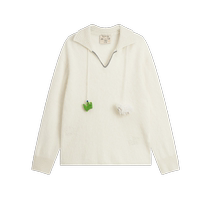 (Ordos 1980 joint name) tbh brutalist home small lapel long-sleeved womens pullover cashmere sweater