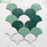 Зеленая рыбная чешуйка керамическая мозаичная стена ванная плитка сеть красная марокканская ветряная бассейн