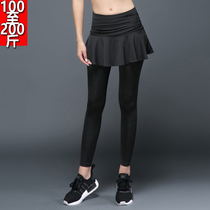 Fat mm Size 200 Jin Gym Summer Yoga High Waist Elastic Tight Hip Quick Dry Sports Running Pants Women