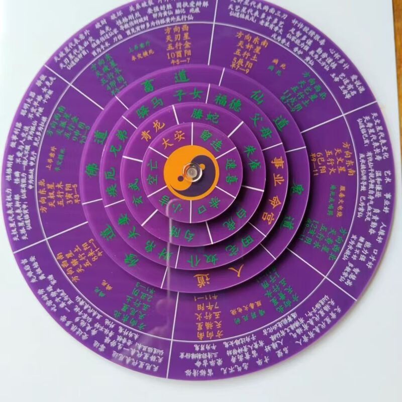 2025 New Six-Necklace Divination Board Tutorial 20cm Five-Layer Rotating Complete Set for Hexagram Divination, Quick Fortune Telling, Great Peace, Small Six-Necklace Divination Board