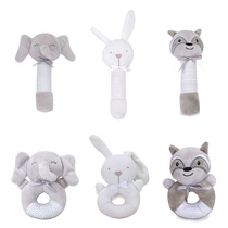 Newborn baby rings rings rabbit elephant animal BB stick baby plush toy pacifies dolls hand stick