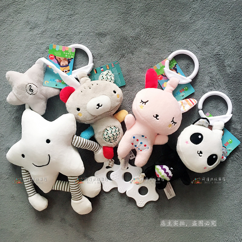 Newborn rattle baby toy 0-1 year old child can bite the toothbrush music baby hanging toy cart pendant