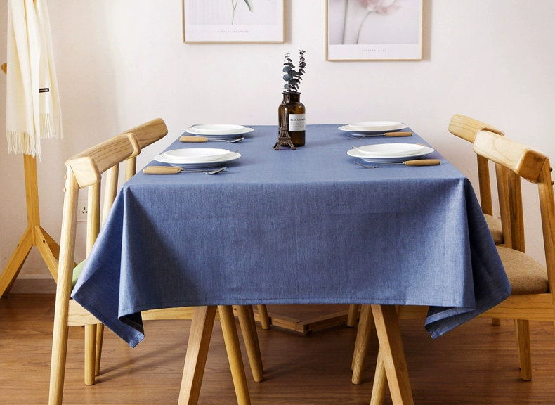 Bắc Âu Nhật Bản rắn màu không thấm nước chống nóng khăn trải bàn cotton vải lanh bàn cà phê vải lanh đơn giản khăn trải bàn hình chữ nhật