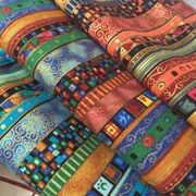 Đông Nam Á retro nóng dập sọc vải quốc gia gió quần áo trang trí vải quà tặng bao bì vải hướng dẫn tự làm