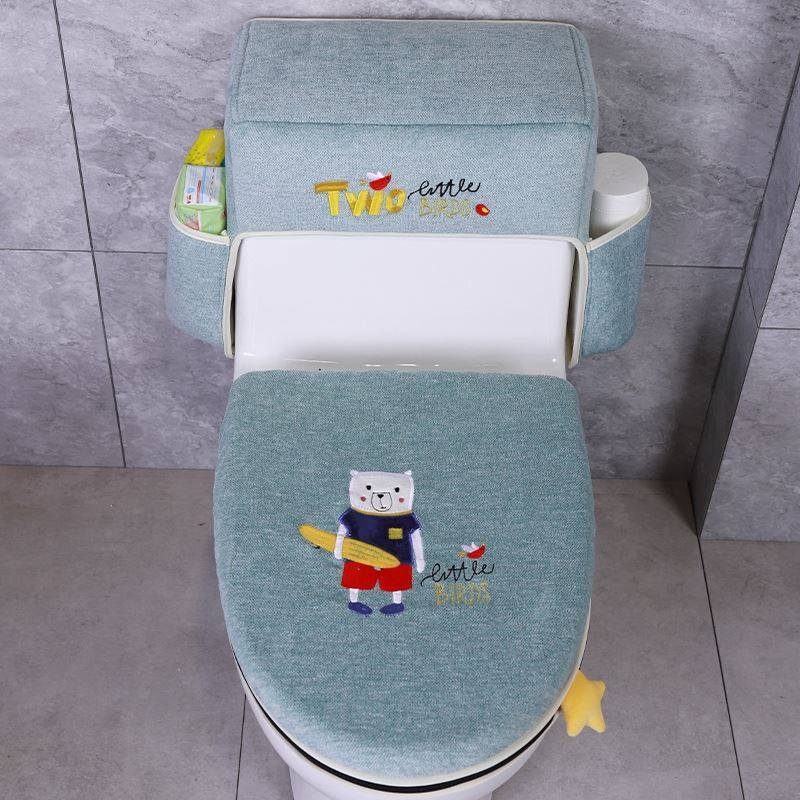 Toilet suit Three sets Home Waterproof Upscale Minimalist All Season Universal Net Red Nordic Sitting Pan Mat cover Two