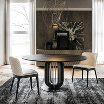 Italian rock plate dining table Round marble imported household Nordic modern simple household small household dining table Round table
