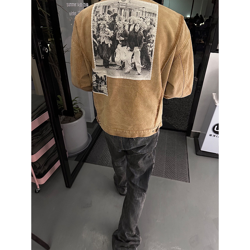 Wanna Lab Detroit Patchwork Workwear Jacket Cleanfit Washed Vintage Autumn and Winter Thick Retro Jacket