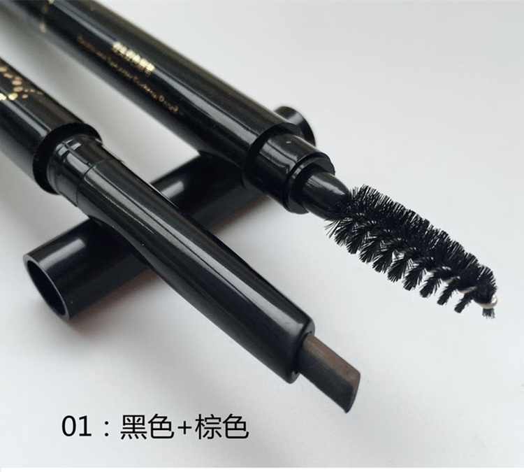 2 gậy zuzu hai đầu hai màu bút chì lông mày stereo chống thấm nước chống mồ hôi cọ không làm mất màu không choáng váng bút chì từ lông mày - Bút chì lông mày / Bột / Stick kẻ mày innisfree