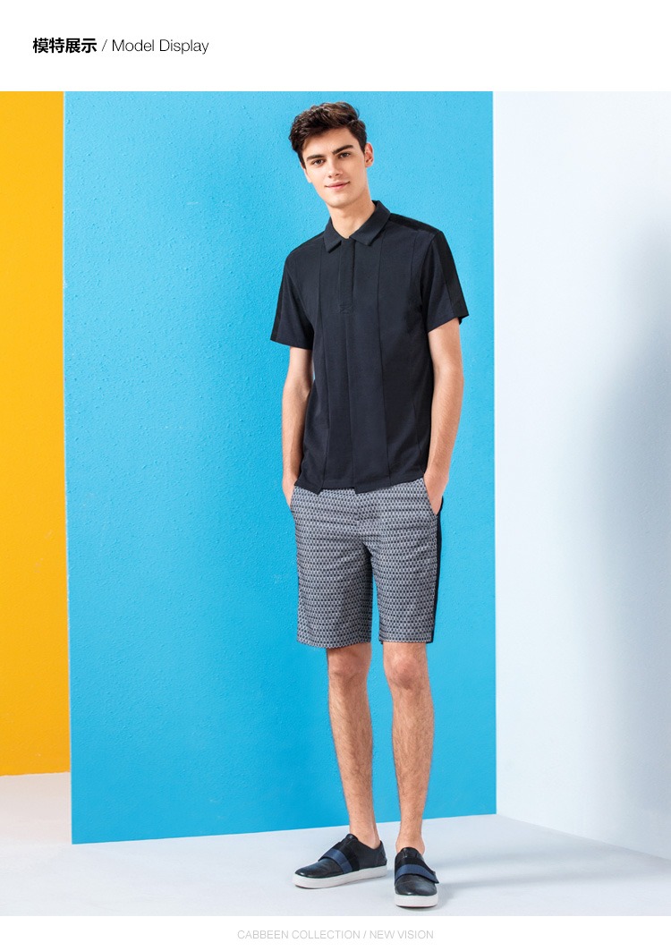 [Giải phóng mặt bằng] Áo thun cotton cotton carbine dành cho nam giản dị ve áo sơ mi nam thời trang ngắn tay C / active shirt