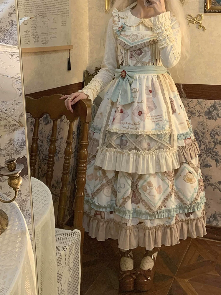 Платье с длинным рукавом рождественское, в стиле Lolita