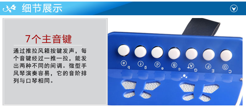 Đồ chơi nhạc cụ cho trẻ em Accordion Đồ chơi cho bé trai và bé gái 2 Bass 7 Phím 3-4-5-6-7-8 tuổi đồ chơi đàn nhạc hình sên