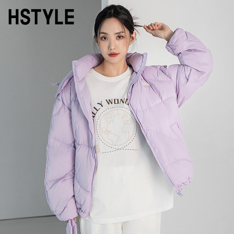 韩都衣舍 22年冬季新款 纯色轻薄连帽 女式羽绒服 双重优惠折后￥153.5包邮 赠海报同款袋子