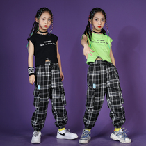 Childrens Street Dance Set Boys Hip Hop Tide Clothing Summer Clothes Primary and Secondary School Students Games Clothing Girls Jazz Performance Clothing