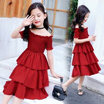 Ten-year-old girl dress 5-15 year old girl strapless princess dress 2021 summer Super foreign fashion dress dress dress
