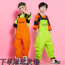 Boys hip-hop hip-hop dance performance Suit Girl model catwalk costume fashion Childrens fried street backbelt pants show