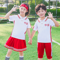 Primary school uniforms performance clothes boys and girls kindergarten uniforms summer clothes Academy style short sleeve set