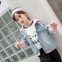 11-year-old girl autumn clothes 2021 New Korean childrens clothing foreign style children children autumn girl denim coat