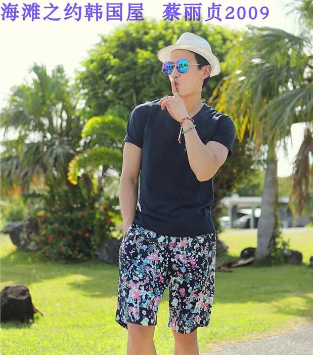 Hàn Quốc mua 2018 mới đi nghỉ tuần trăng mật bãi biển du lịch những người yêu thích trang phục + quần short bãi biển 198 - Vài đồ bơi đồ đi biển cho cặp đôi
