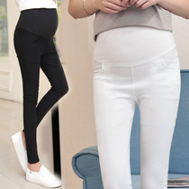 Pregnant women pants spring thin slim trousers slim black and white leggings high waist belly leggings wear pencil pants