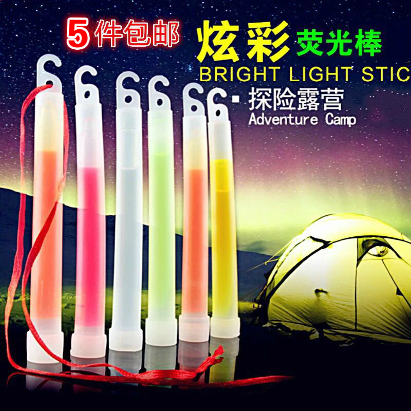 Outdoor 6 inch large hook fluorescent stick Concert fluorescent stick Adventure camping luminous lighting stick Survival equipment