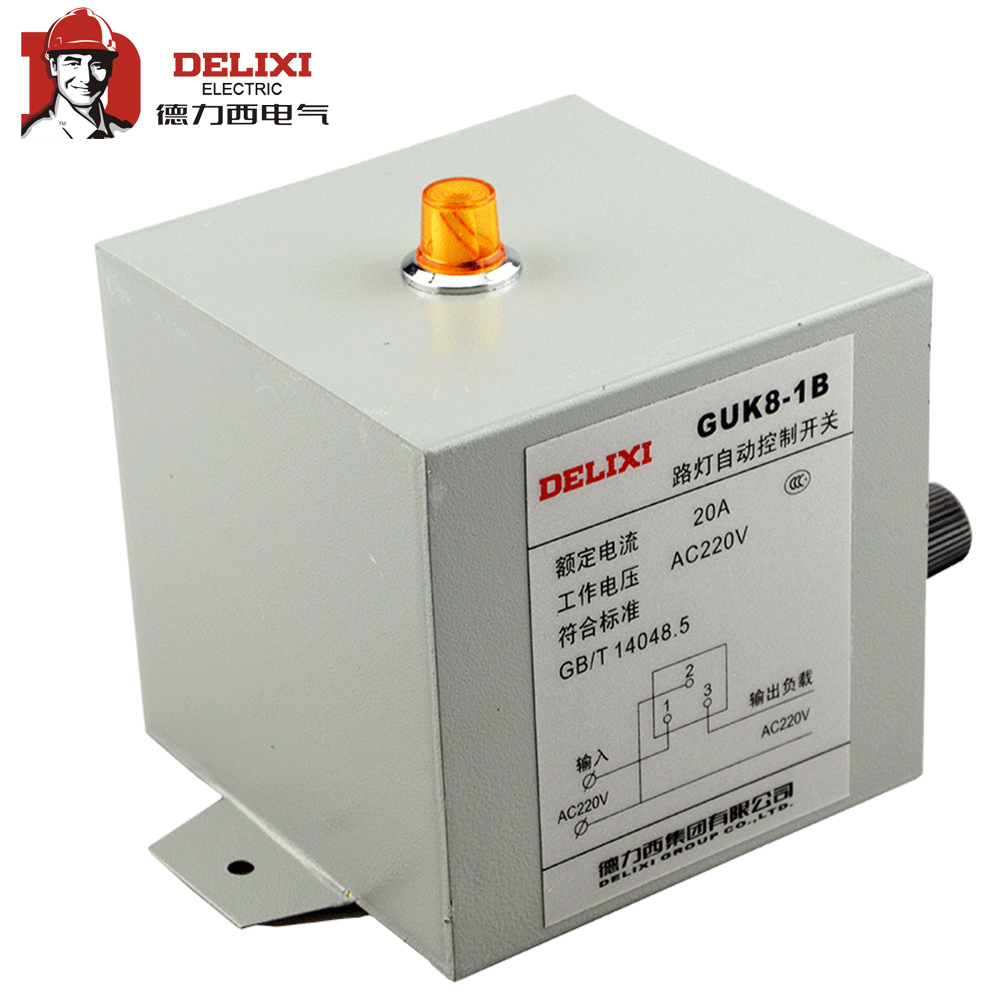 Delixi Road Lighting Control Switch GUK8-1B 20A AC220V Automatic Controller Street Light Time Control Switch