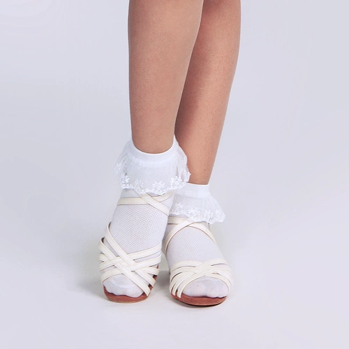 Dynasties Латинские танцевальные носки, дети, девочки, кружевные носки, носки, хлопковые носки, латинские соревнования, предусмотренные носки LD01