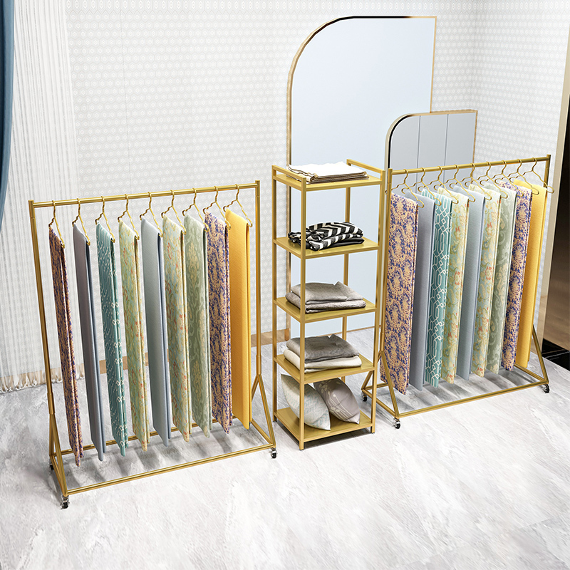 Quilt Display Stand, Floor-Standing Home Textile Store Island Shelf, Modern Minimalist Bedding Display Rack for Quilt Inserts and Quilt Covers