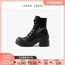 LaberThree Autumn New thick-soled low-heeled womens boots English wind midtube boots Martin boots female tide ins cool