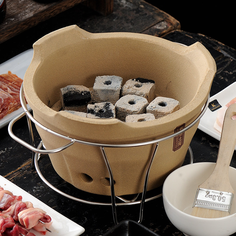 Oven Home Barbecue Grill Charcoal Grilled Dish Grilled Ceramics Outdoor Charcoal Grilled Web Coaster Day Style Old Charcoal Stove-Taobao