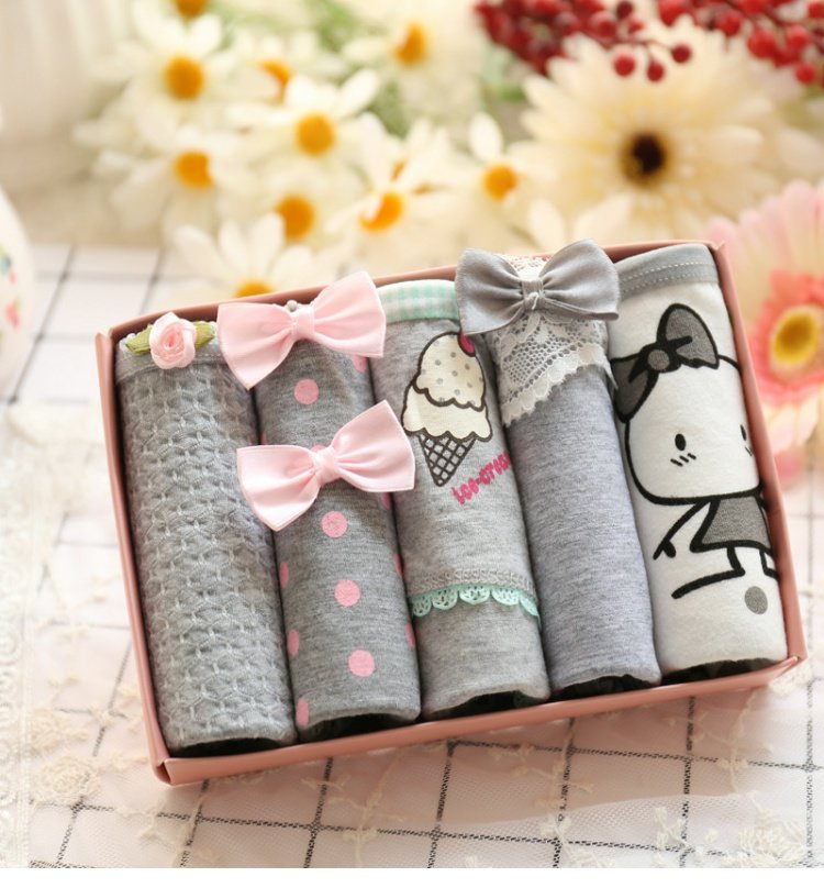 Phim hoạt hình em gái mềm mại Nhật Bản anime sinh viên dễ thương Hàn Quốc Cô gái ngọt ngào eo thấp đồ lót nữ quà tặng bông 5 - Bộ quà tặng quần lót không viền