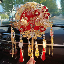 Double-sided two-color bridal wedding fan Chinese style wedding high-end wedding fan for bestie wedding gift diy material package