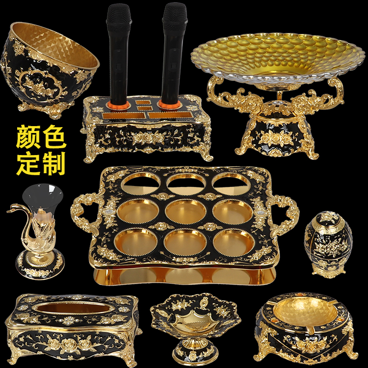 KTV table supplies European-style bar fruit plate special bracket full set of microphone seat mark frame box coffee table decoration