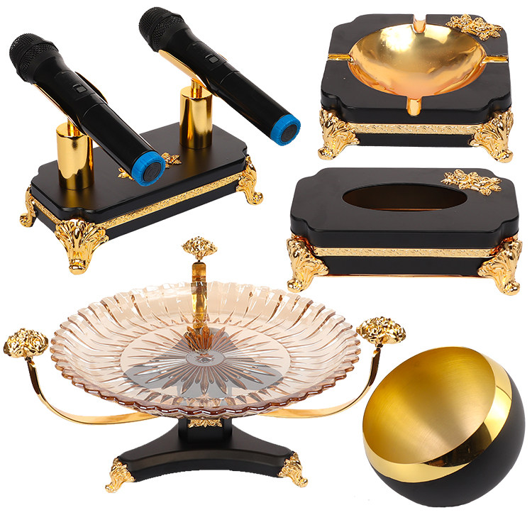 Bar ktv special fruit plate European-style fruit plate base commercial high-end tissue box ashtray microphone stand stage