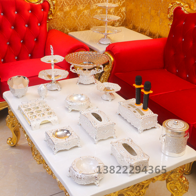 Ktv stage high-grade alloy microphone rack wheat rack tissue box ashtray nightclub bar countertop large fruit plate