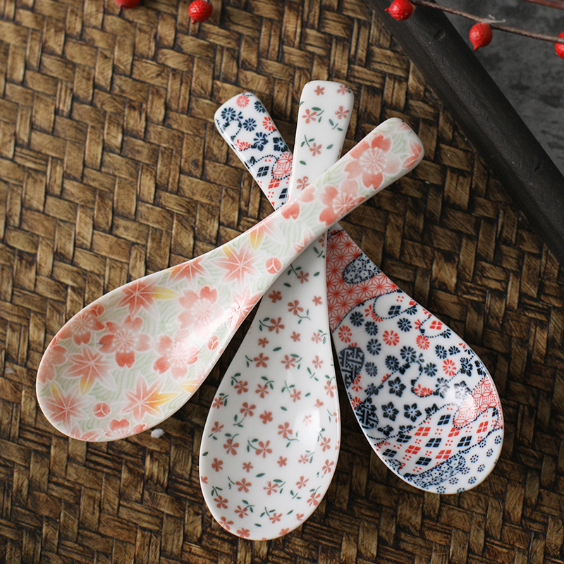 Love make burn Japanese imports ceramic spoon and wind flower small spoon, spoon, run Japanese spoon, spoon, run dish
