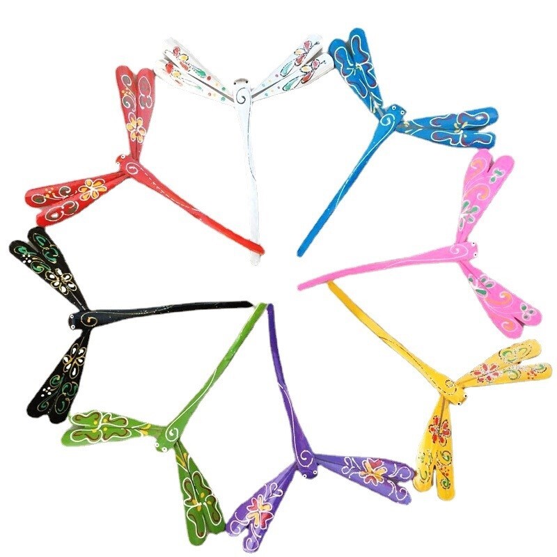 天然素材の手作り竹製トンボの子供用おもちゃ、竹製トンボ、ベトナム風竹製トンボ、バランスをとる竹製トンボ