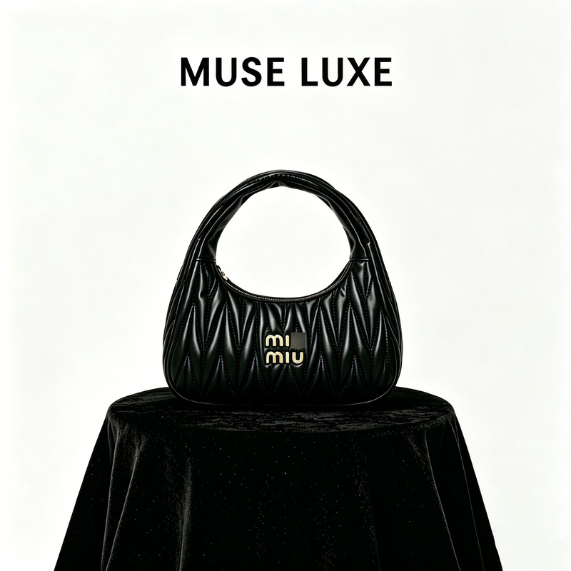 Miumiw Pleated Crescent Bag for Women, New High-End Versatile Crossbody Bag, Small Handbag Miumiw Pleated Crescent Bag for Women, New High-End Versatile Crossbody Bag, Small Handbag