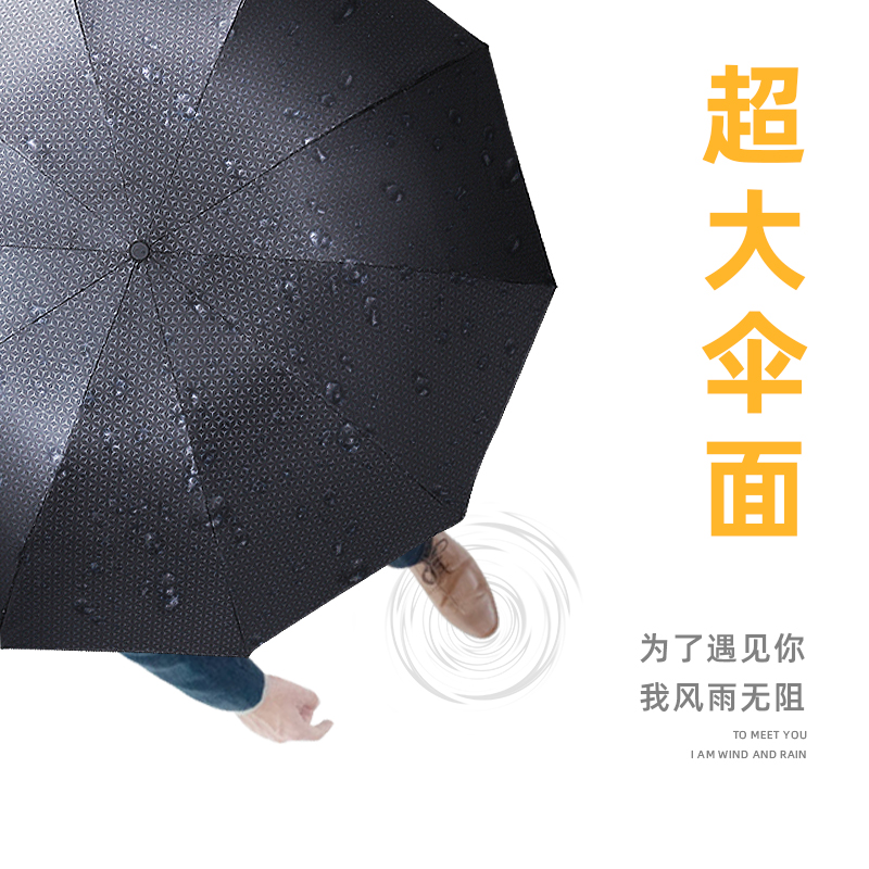 Paradise Umbrella Black Glue 10 Bone Reinforced Large Double Unisex Model Strong Anti-ultraviolet Sunny Umbrella UPF>50