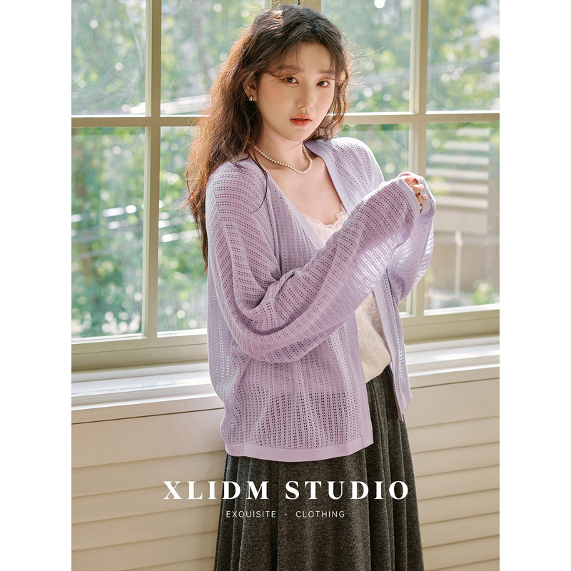 Xiaoli Plus Size Women's Clothing Breathable Cardigan·Linen Hollow Out Raglan Sleeve Knitted Cardigan Women's Spring New Blouse Xiaoli Plus Size Women's Clothing Breathable Cardigan·Linen Hollow Out Raglan Sleeve Knitted Cardigan Women's Spring New Blouse