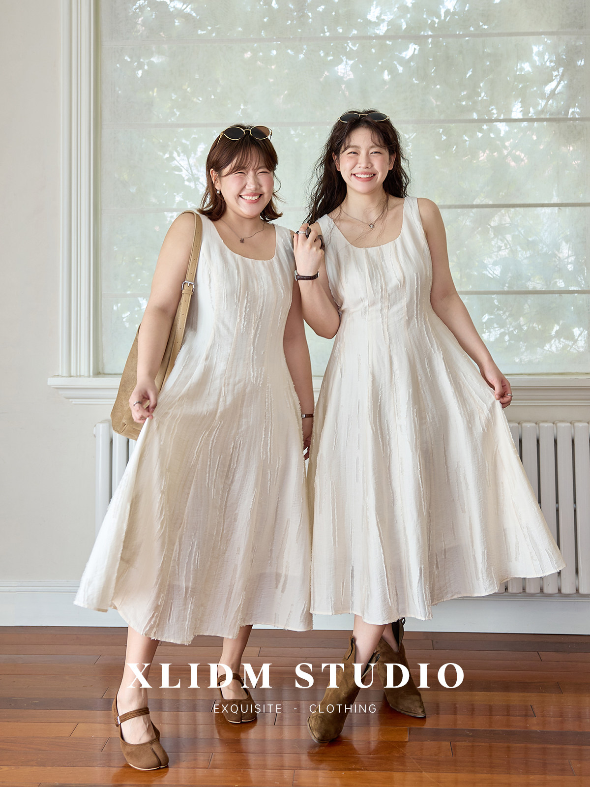 Женская юбка "лунный свет" от Xiaoli plus size, разработанная самой компанией в соответствии с типом фигуры!Облегающее платье-жилет со стоячим вырезом и цветочной текстурой fat mm для похудения Изображение 1