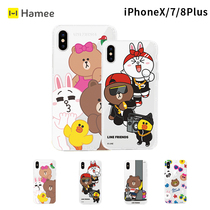 Cute Transparent Soft Case for iPhone X 8 7 Plus line friends Rock