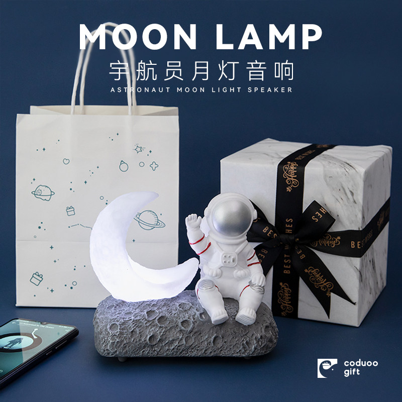 Astronaut Bluetooth Speaker Computer Speaker Home Subwoofer 2022 New Creative Desktop Mini Mini Cartridge U Disk Wireless Night Light Boyfriend Birthday Gift Boy