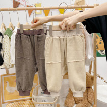 Baby thickened Korean children's clothing boys and girls baby wear trousers baby autumn and winter foreign style big fart pants